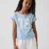 Vintagesoft-frotté-raglan-grafisk genser for barn