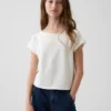 Vintagesoft-frotté-raglan-grafisk genser for barn