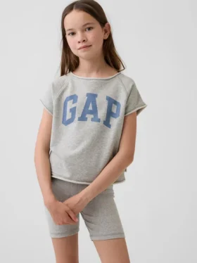 Vintagesoft-frotté-raglan-grafisk genser for barn