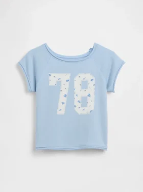 Vintagesoft-frotté-raglan-grafisk genser for barn