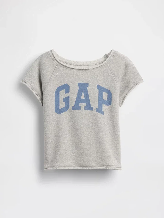 Vintagesoft-frotté-raglan-grafisk genser for barn