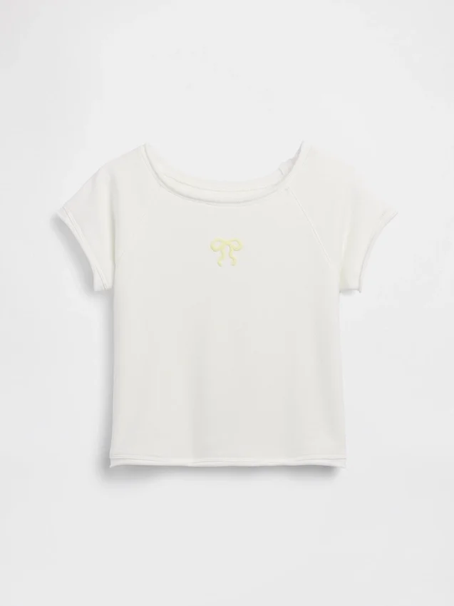 Vintagesoft-frotté-raglan-grafisk genser for barn