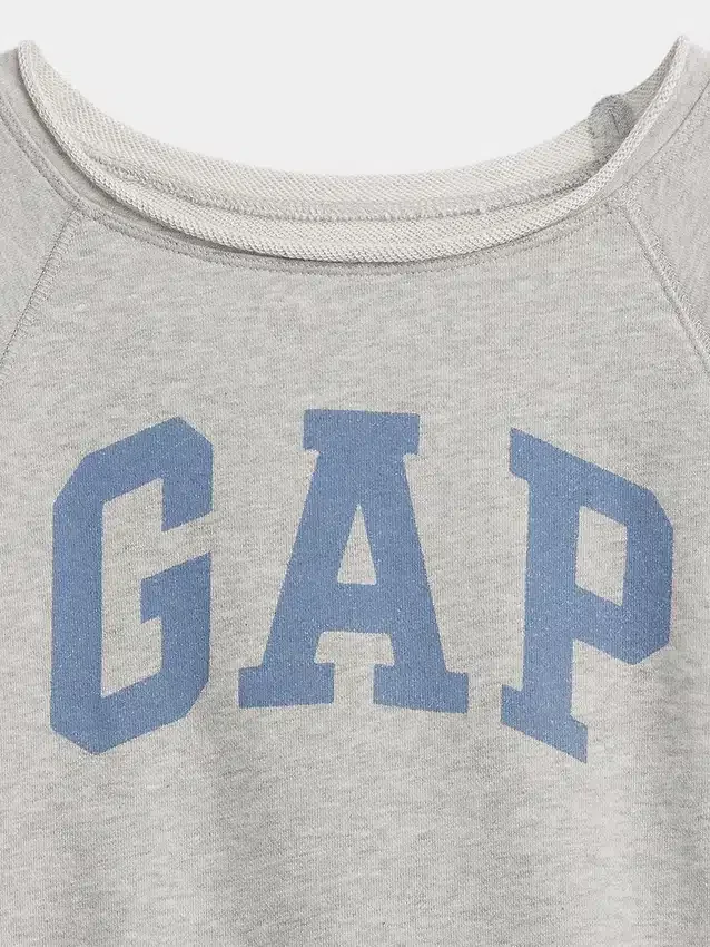 Vintagesoft-frotté-raglan-grafisk genser for barn