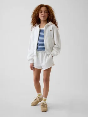 Vintagesoft-frotté-shorts med avslappet passform og delfinmotiv for barn