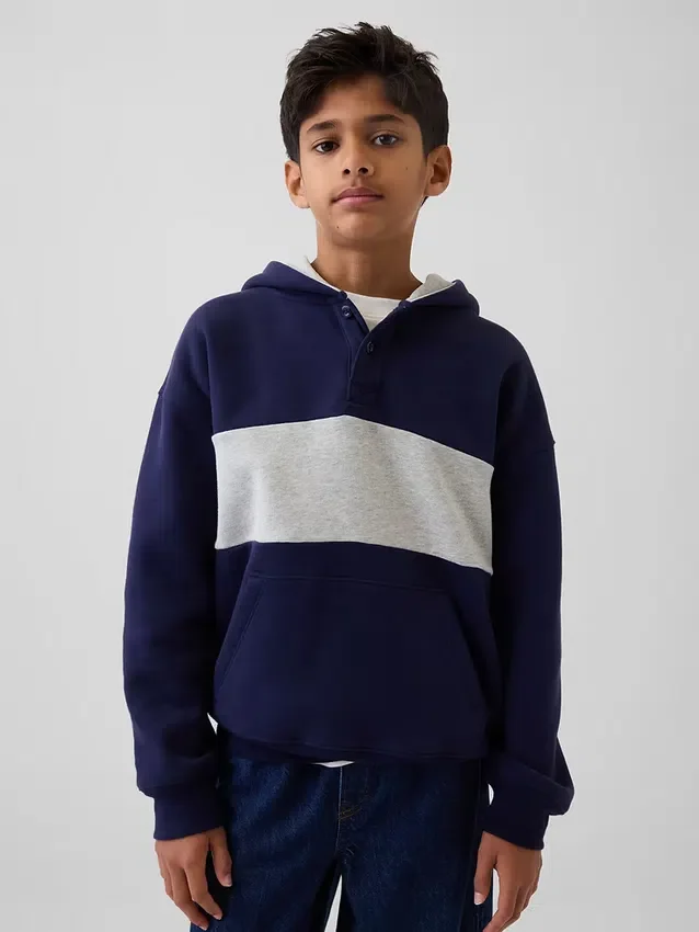 Vintagesoft-genser med avslappet passform og Henley-hals