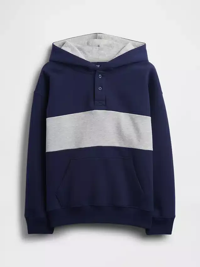 Vintagesoft-genser med avslappet passform og Henley-hals