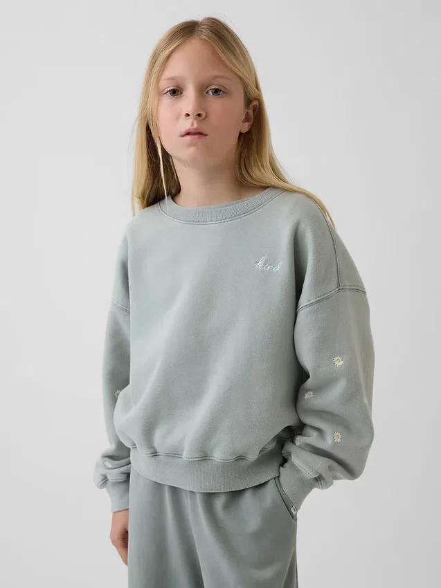 Vintagesoft-genser med kileformet hals og rund hals for barn