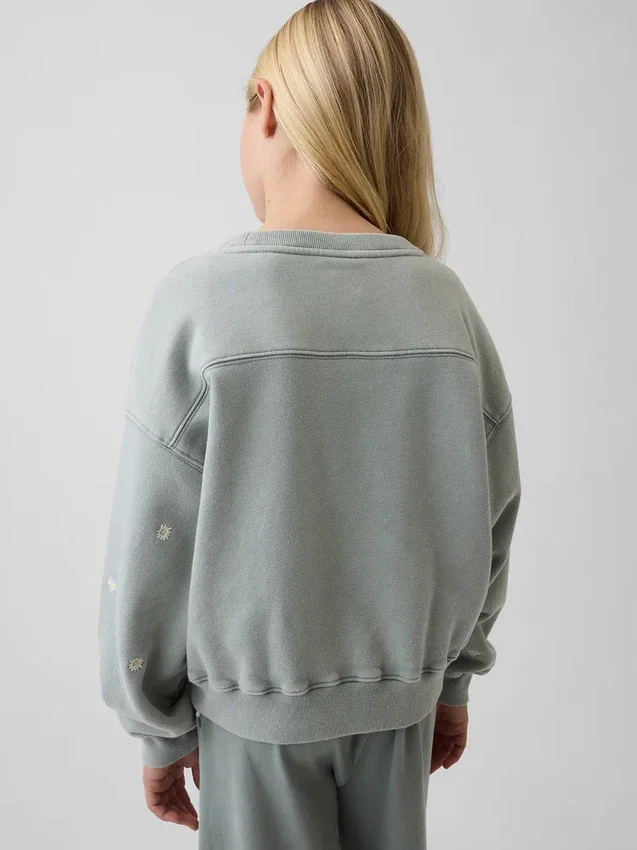 Vintagesoft-genser med kileformet hals og rund hals for barn