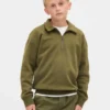 Vintagesoft-genser med kvart glidelås for barn