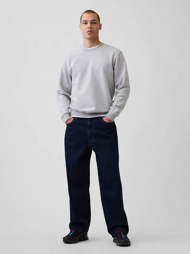 Vintagesoft-genser med rund hals for voksne