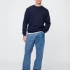 Vintagesoft-genser med rund hals for voksne