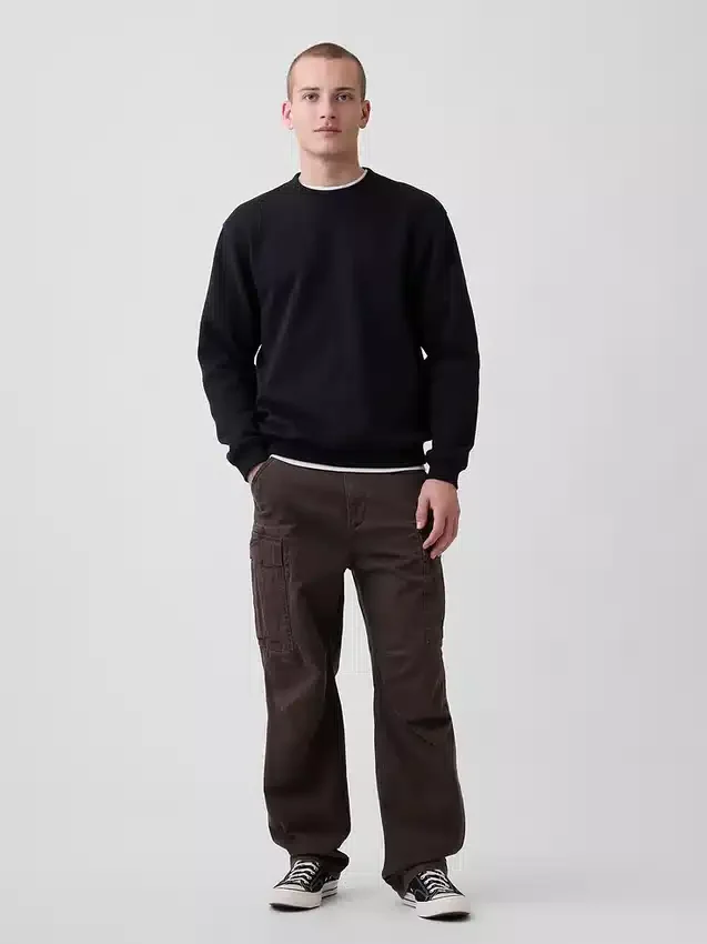 Vintagesoft-genser med rund hals for voksne
