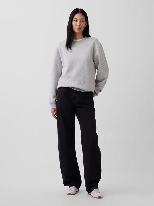 Vintagesoft-genser med rund hals for voksne