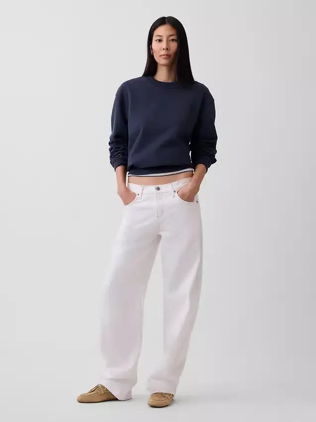Vintagesoft-genser med rund hals for voksne