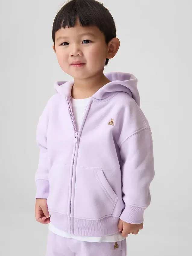 Vintagesoft-hettegenser med glidelås for Baby og Småbarn