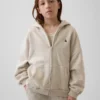 Vintagesoft-hettegenser med glidelås i oversize-modell for barn