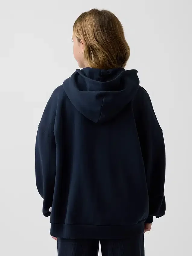 Vintagesoft-hettegenser med glidelås i oversize-modell for barn