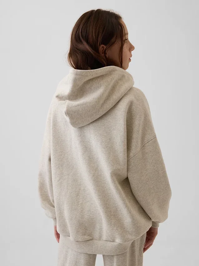 Vintagesoft-hettegenser med glidelås i oversize-modell for barn