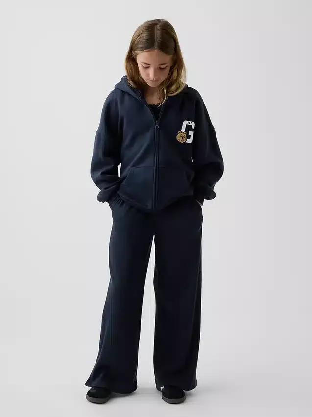 Vintagesoft-hettegenser med glidelås i oversize-modell for barn