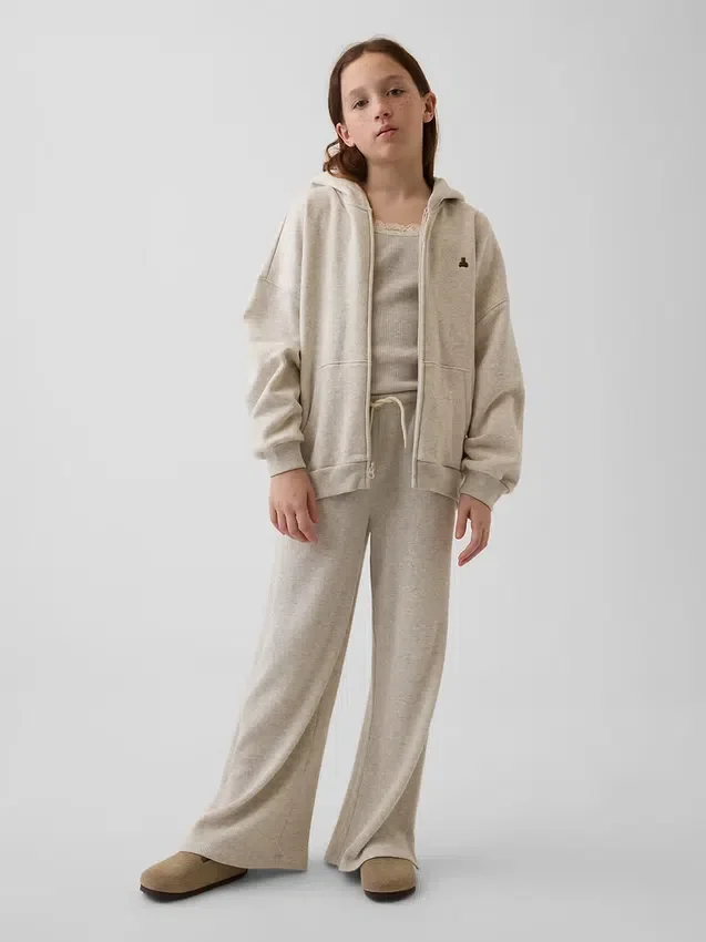 Vintagesoft-hettegenser med glidelås i oversize-modell for barn