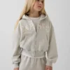 Vintagesoft-hettegenser med glidelås og oversized logo for barn