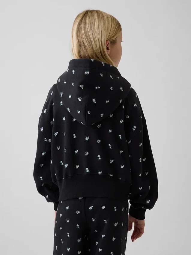 Vintagesoft-hettegenser med glidelås og oversized logo for barn