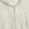 Vintagesoft-hettegenser med glidelås og oversized logo for barn