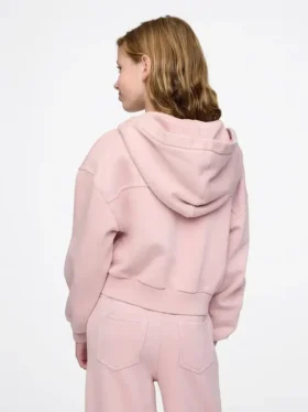 Vintagesoft kort hettegenser med glidelås for barn