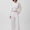 Vintagesoft oversized crop-sweatshirt med hullmønster