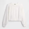 Vintagesoft oversized crop-sweatshirt med hullmønster