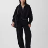 Vintagesoft oversized genser med halv glidelås og kileformet hals
