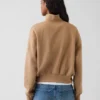 Vintagesoft oversized genser med halv glidelås og kileformet hals