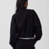 Vintagesoft oversized genser med halv glidelås og kileformet hals