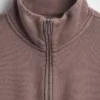 Vintagesoft oversized genser med halv glidelås og kileformet hals