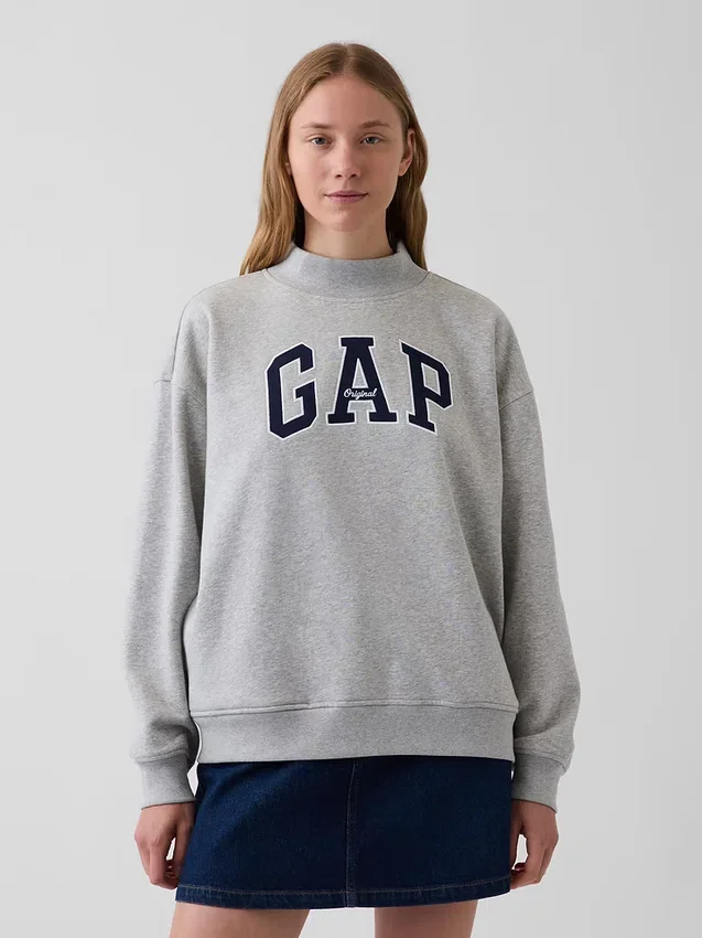 Vintagesoft oversized genser med logo og høyhals