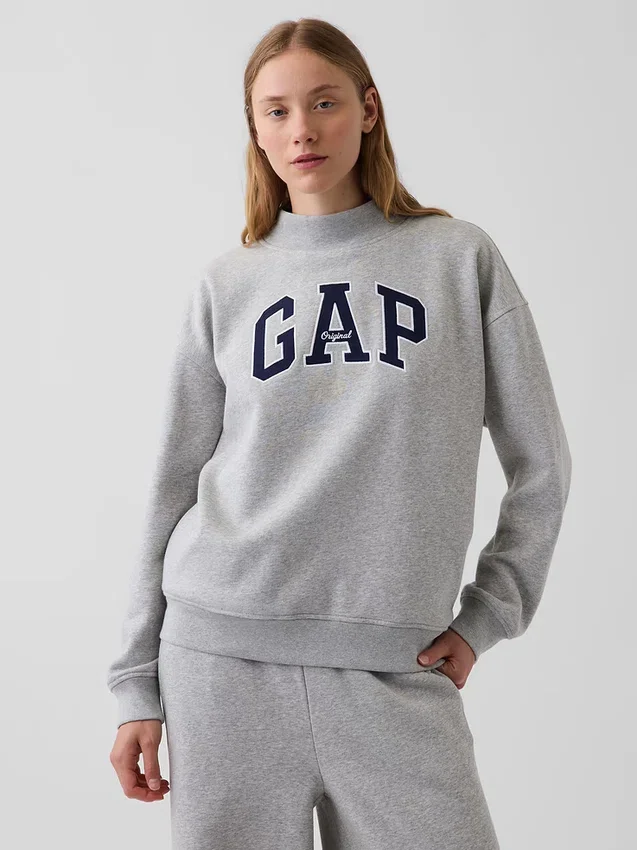 Vintagesoft oversized genser med logo og høyhals