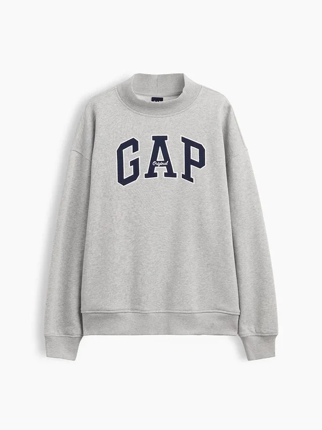 Vintagesoft oversized genser med logo og høyhals