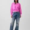 Vintagesoft oversized genser med V-hals