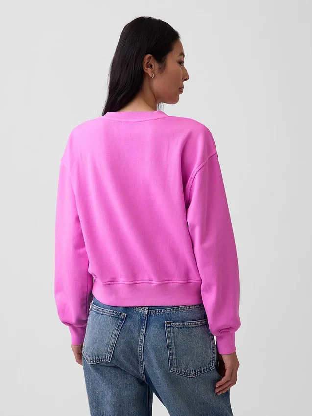 Vintagesoft oversized genser med V-hals