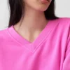 Vintagesoft oversized genser med V-hals