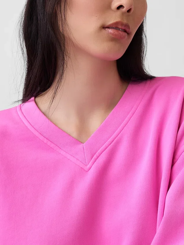 Vintagesoft oversized genser med V-hals