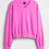 Vintagesoft oversized genser med V-hals
