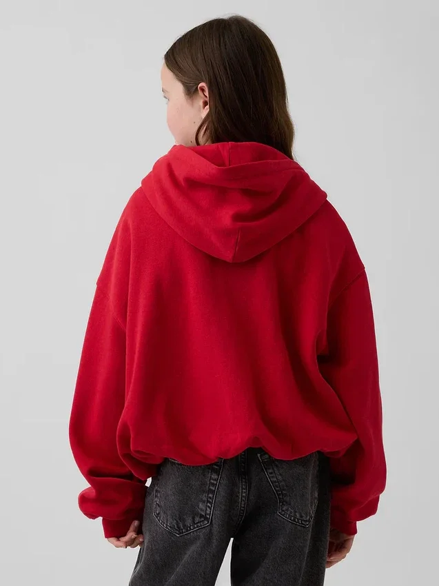 Vintagesoft oversized hettegenser med bobleform for barn
