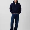 Vintagesoft oversized kort hettegenser med glidelås