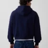Vintagesoft oversized kort hettegenser med glidelås