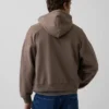 Vintagesoft oversized kort hettegenser med glidelås