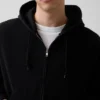Vintagesoft oversized kort hettegenser med glidelås