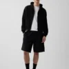 Vintagesoft oversized kort hettegenser med glidelås