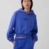 Vintagesoft oversized kort logo-hettegenser