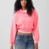 Vintagesoft oversized kort logo-hettegenser